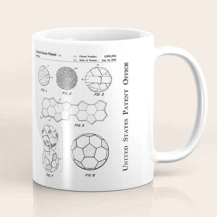 Soccer Ball Patent - Football Art - Black Chalkboard Coffee Mug Gallery Image 1