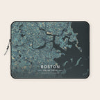 Boston, United States - Cream Blue Laptop Sleeve Gallery Image 1