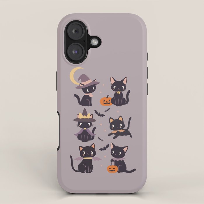 Cute Halloween Witch Cats and Pumpkins  iPhone Case Gallery Image 1