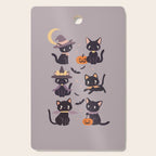 Cute Halloween Witch Cats and Pumpkins  Cutting Board Gallery Image 1