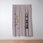 Cute Halloween Witch Cats and Pumpkins  Window Curtain Gallery Image 3