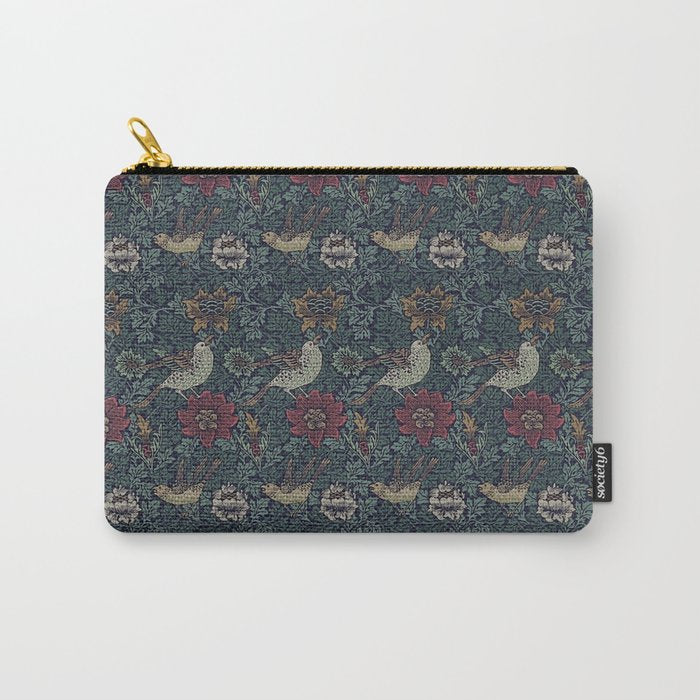 William Morris Bird and Anemone Forest Indigo Carry All Pouch Gallery Image 1