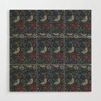 William Morris Bird and Anemone Forest Indigo Wood Wall Art Gallery Image 1