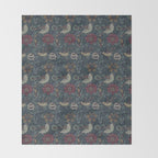William Morris Bird and Anemone Forest Indigo Throw Blanket Gallery Image 2