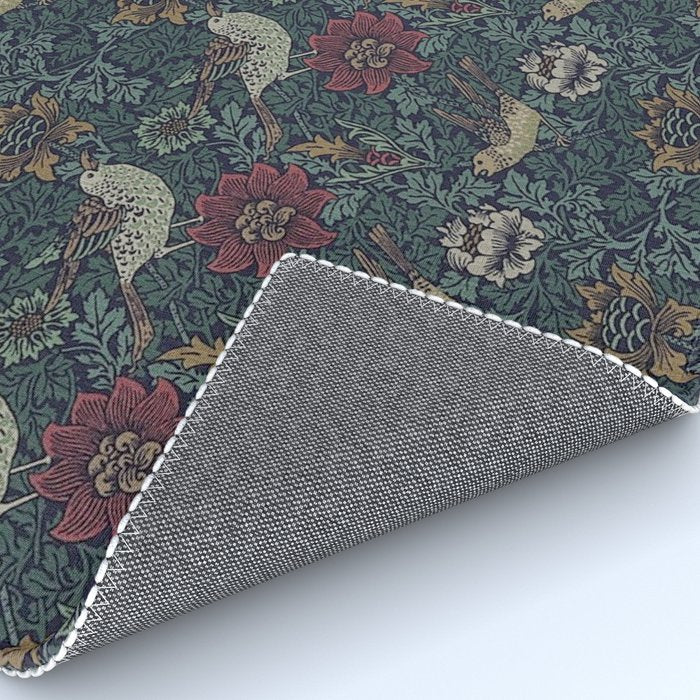 William Morris Bird and Anemone Forest Indigo Rug Gallery Image 4