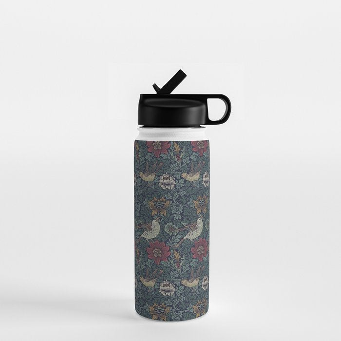 William Morris Bird and Anemone Forest Indigo Water Bottle Gallery Image 1