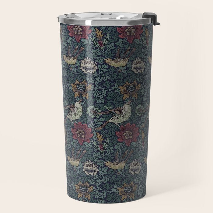 William Morris Bird and Anemone Forest Indigo Travel Mug Gallery Image 2