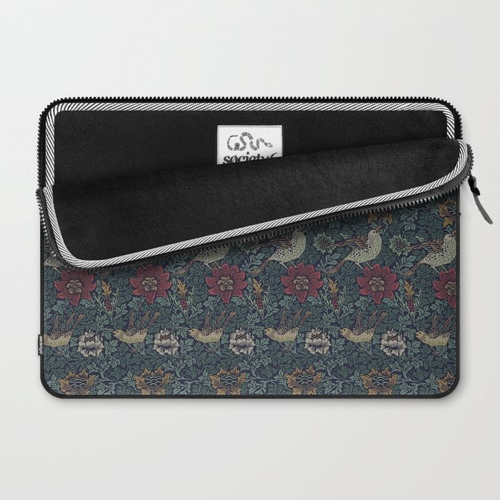 William Morris Bird and Anemone Forest Indigo Laptop Sleeve Gallery Image 2
