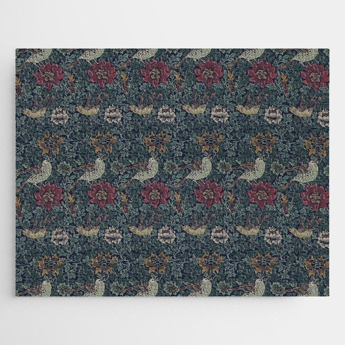 William Morris Bird and Anemone Forest Indigo Jigsaw Puzzle Gallery Image 1