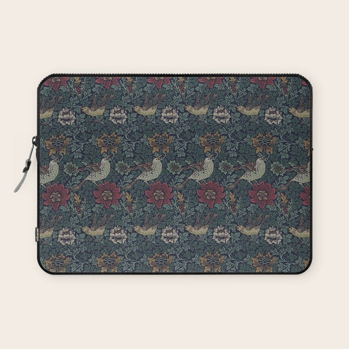 William Morris Bird and Anemone Forest Indigo Laptop Sleeve Gallery Image 1
