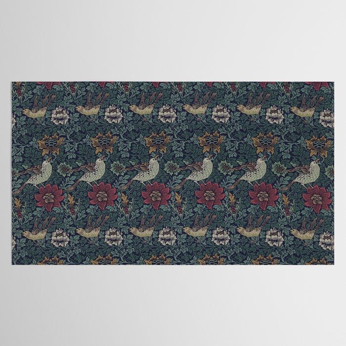 William Morris Bird and Anemone Forest Indigo Tablecloth Gallery Image 2