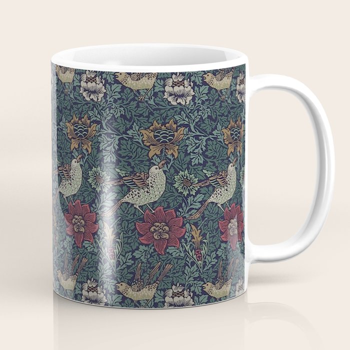William Morris Bird and Anemone Forest Indigo Coffee Mug Gallery Image 1