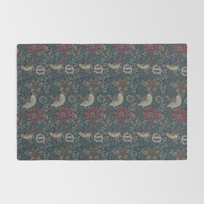 William Morris Bird and Anemone Forest Indigo Rug Gallery Image 2