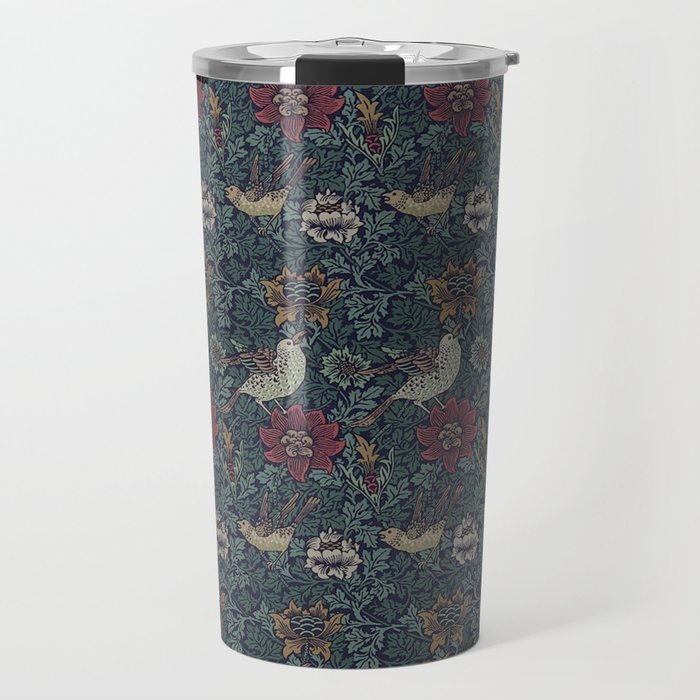William Morris Bird and Anemone Forest Indigo Travel Mug Gallery Image 1