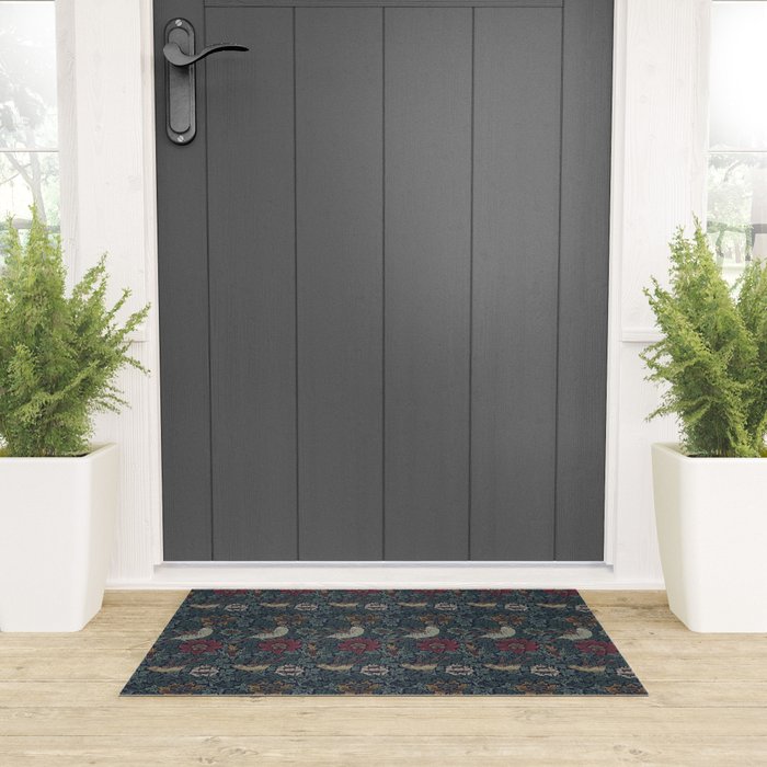 William Morris Bird and Anemone Forest Indigo Welcome Mat Gallery Image 3