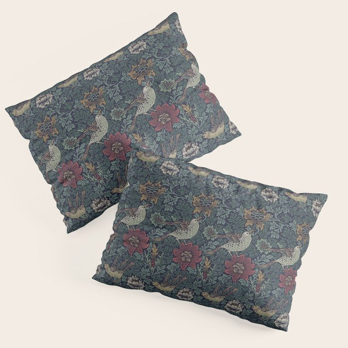 William Morris Bird and Anemone Forest Indigo Pillow Sham Gallery Image 3
