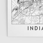Indianapolis White Map Poster Gallery Image 3