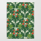 Frogs And Wild Strawberries On Pale Green Poster Gallery Image 4