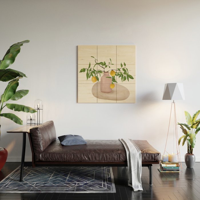 Lemon Branches Wood Wall Art Gallery Image 2