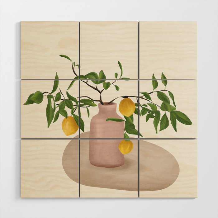 Lemon Branches Wood Wall Art Gallery Image 1