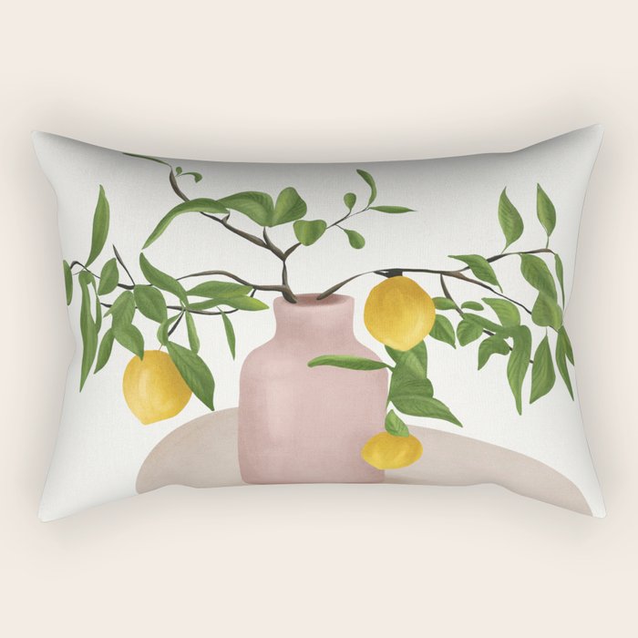 Lemon Branches Rectangular Pillow Gallery Image 2