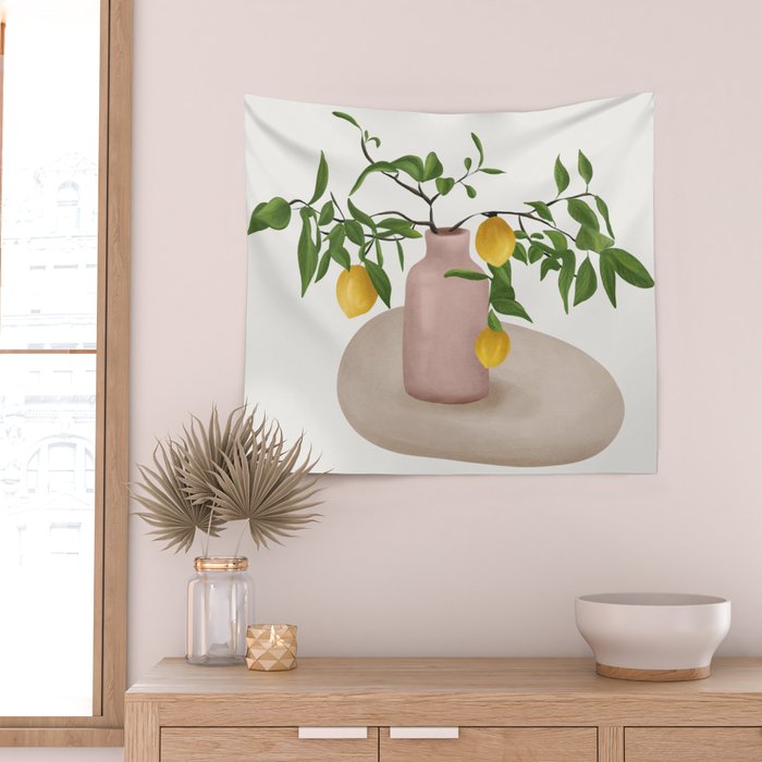 Lemon Branches Wall Tapestry Gallery Image 2