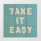 Take It Easy Sky Blue Wood Wall Art Gallery Image 1