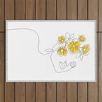 Mustard Bloom Girl Outdoor Rug Gallery Image 1