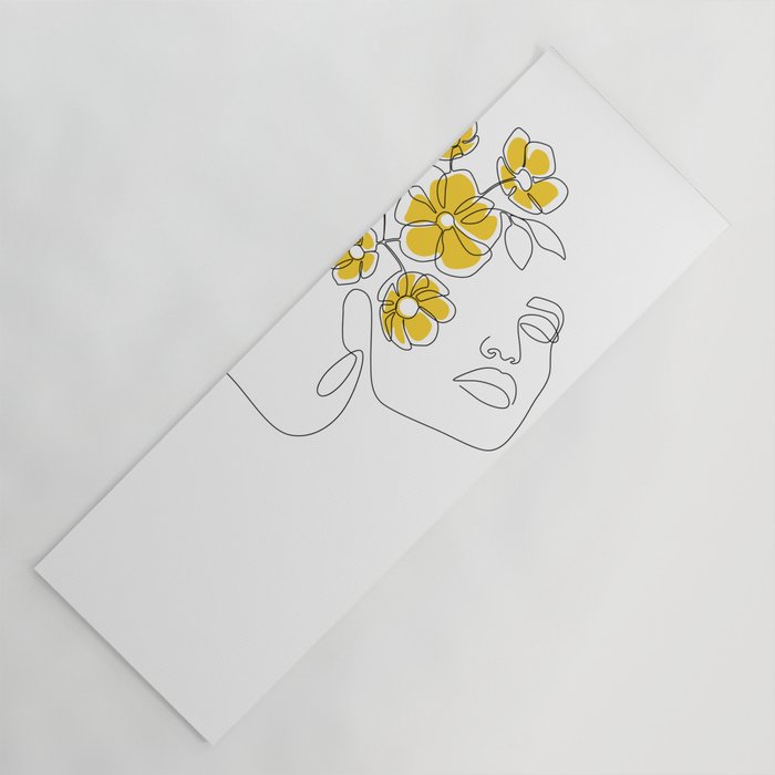 Mustard Bloom Girl Yoga Mat Gallery Image 1