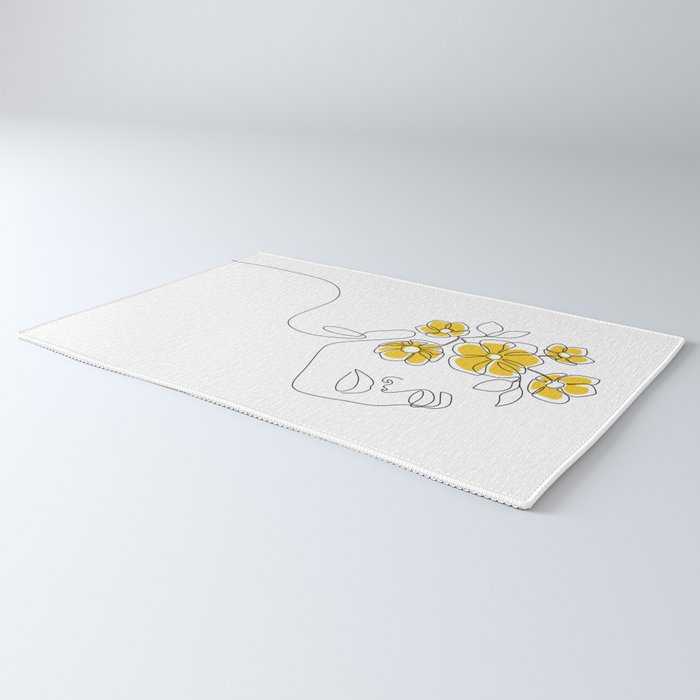 Mustard Bloom Girl Rug Gallery Image 3