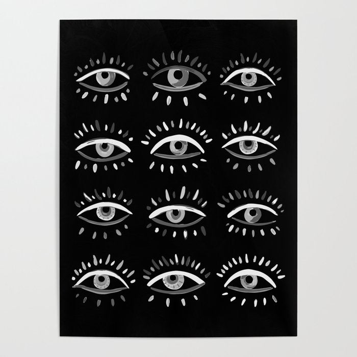 Evil Eye - Black and White Poster Gallery Image 1