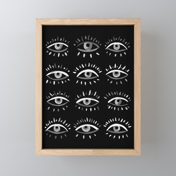 Evil Eye - Black and White Mini Art Print Gallery Image 1