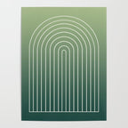 Ombre Arch XIV Green Gradient Modern Geometric Lines Poster Gallery Image 4