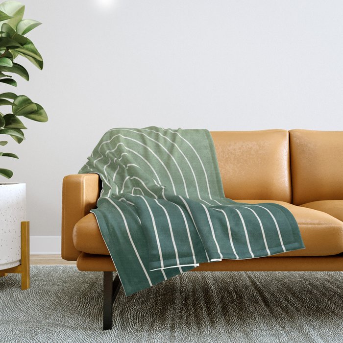 Ombre Arch XIV Green Gradient Modern Geometric Lines Throw Blanket Gallery Image 1