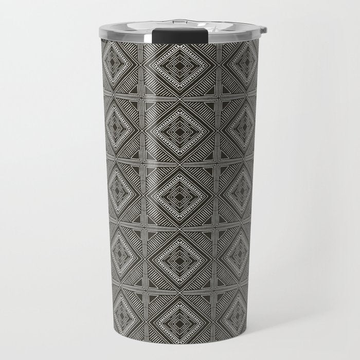 Boho Tiles | Charcoal Travel Mug Gallery Image 1