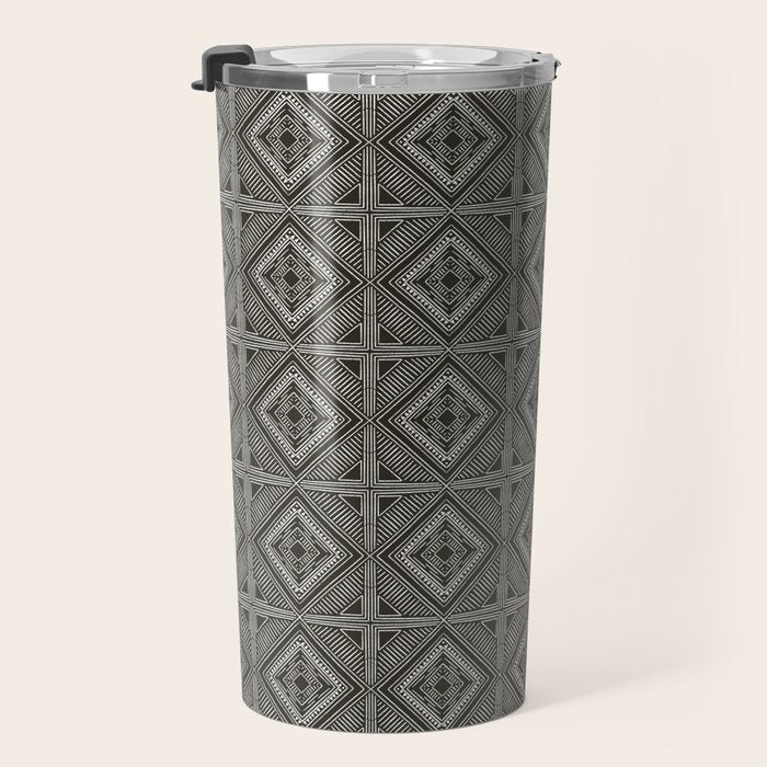 Boho Tiles | Charcoal Travel Mug Gallery Image 3