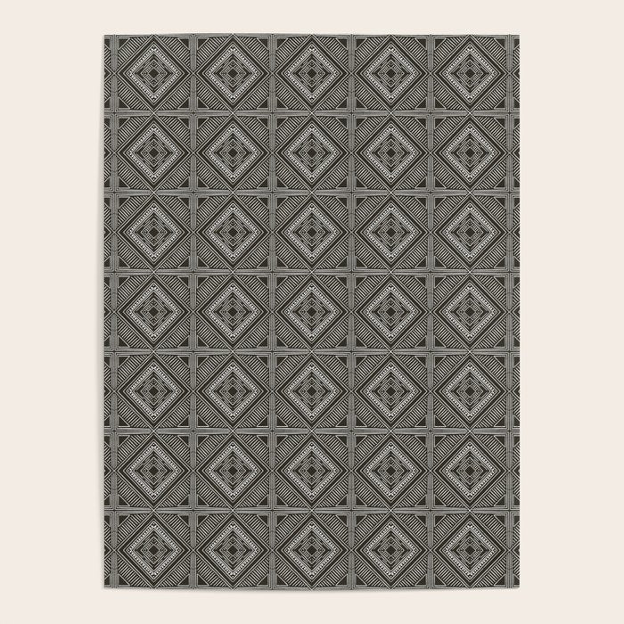 Boho Tiles | Charcoal Poster Gallery Image 1