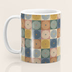 Retro Flowers Check Pattern IX Coffee Mug Gallery Image 3