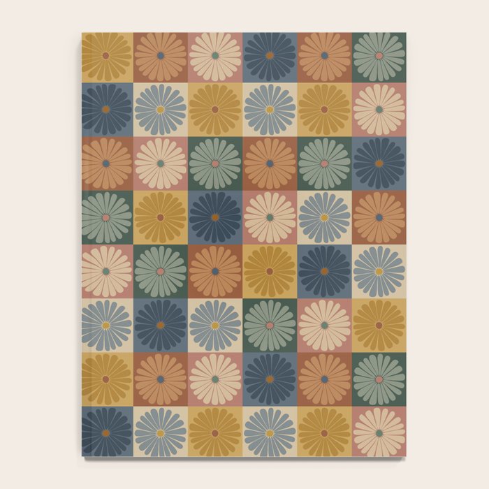 Retro Flowers Check Pattern IX Notebook Gallery Image 4
