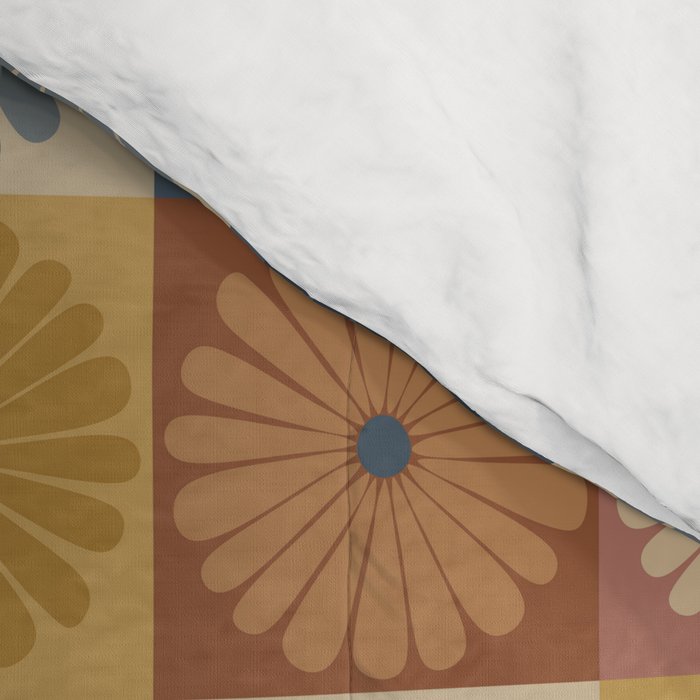 Retro Flowers Check Pattern IX Comforter Gallery Image 4