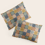 Retro Flowers Check Pattern IX Pillow Sham Gallery Image 3