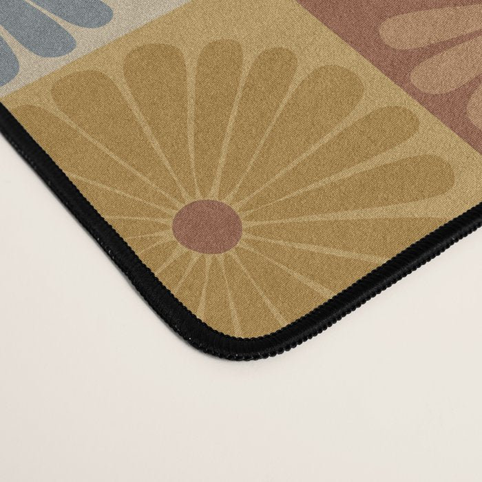 Retro Flowers Check Pattern IX Desk Mat Gallery Image 4