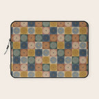 Retro Flowers Check Pattern IX Laptop Sleeve Gallery Image 1