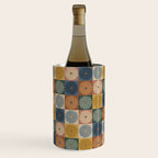 Retro Flowers Check Pattern IX Wine Chiller Gallery Image 1