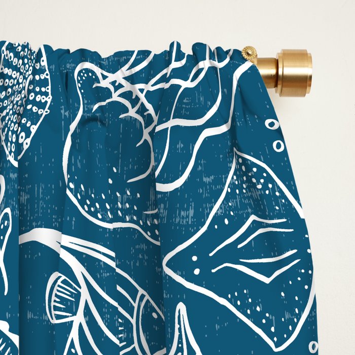 Sea Life - Marine Blue Window Curtain Gallery Image 2