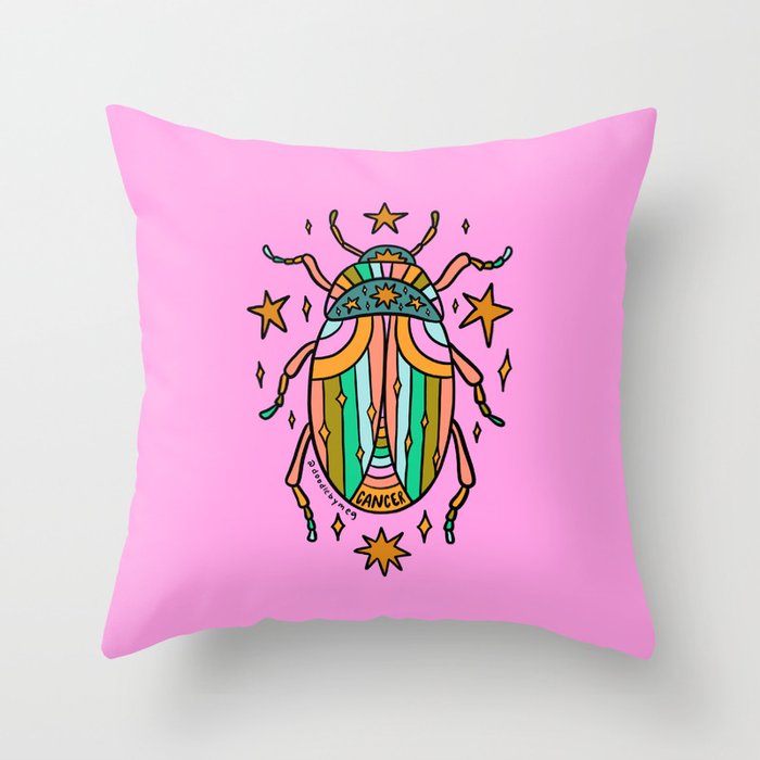 Cancer Beetle Throw Pillow Gallery Image 6