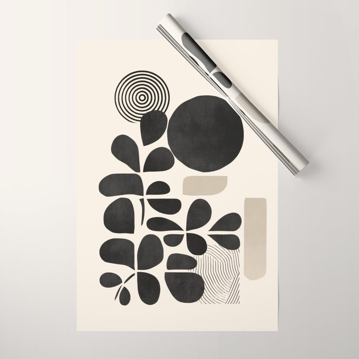 Modern Botanicals - Abstract Minimalist Shapes Wrapping Paper Gallery Image 1