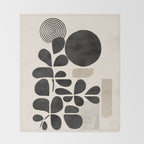 Modern Botanicals - Abstract Minimalist Shapes Throw Blanket Gallery Image 2