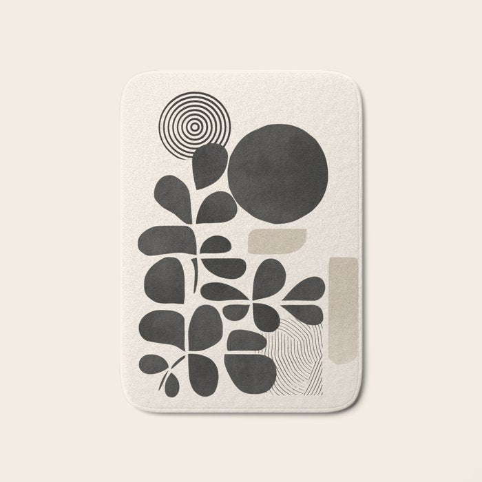 Modern Botanicals - Abstract Minimalist Shapes Bath Mat Gallery Image 1