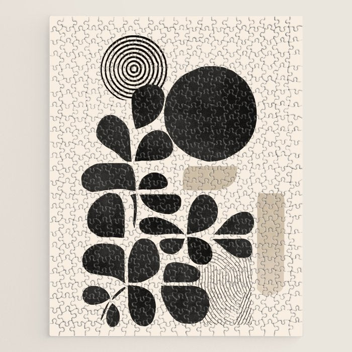 Modern Botanicals - Abstract Minimalist Shapes Jigsaw Puzzle Gallery Image 1